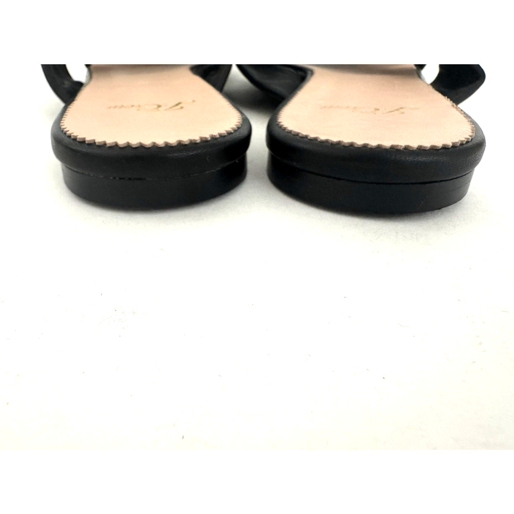 J Crew Twist-Knot Slide Sandals 12 Black Buttery Soft Leather Flats Style L5472 - Picture 4 of 10
